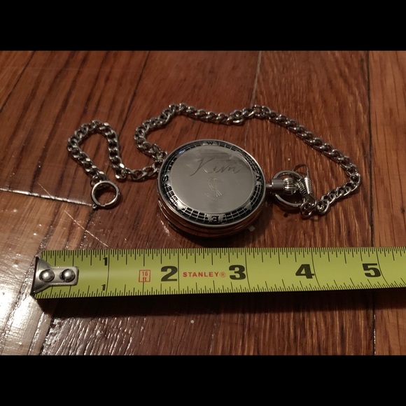 Kim engraved personal anchor pocket watch navy custom gift Christmas nautical - Picture 4 of 7